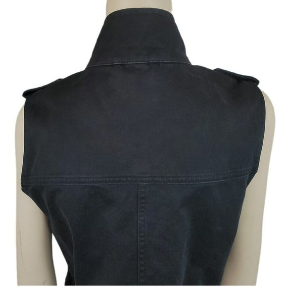 Aritzia Talula Yerwood Utility Vest Flap Pockets Drawstring Waist Epaulet - Picture 8 of 12